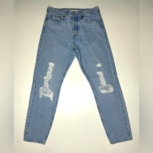 Levi’s Women’s Wedgie Premium Distressed Blue Jeans Size- 28